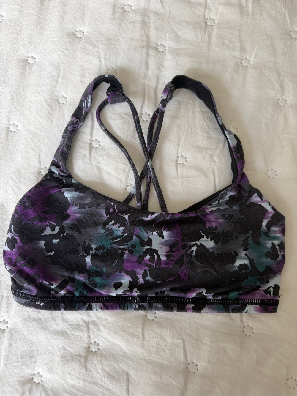 lululemon athletica Purple & Black Patterned Strappy Sports Bra